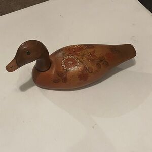 Hand painted Wooden Duck By Jeanna Roberts
